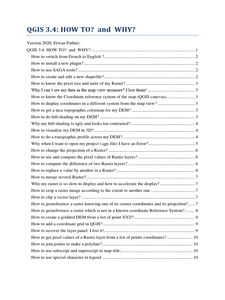 How To Qgis For Students 2020 Pdf Topography Graphic Design
