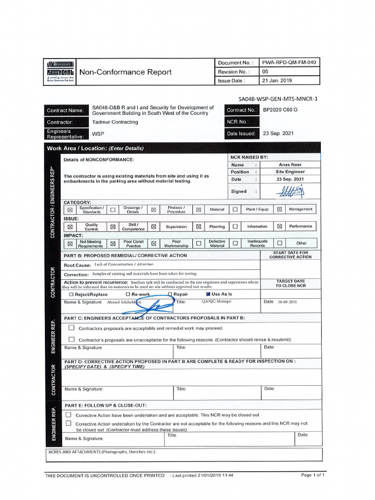 SA048-WSP-GEN-MTS-MNCR-1 Contractor Response | PDF