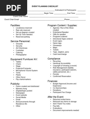Event Planning Checklist