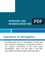 Interview and Interrogation Techniques