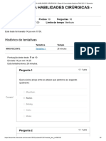 PROVA TEÓRICA HABILIDADES CIRÚRGICAS - Etapa 6 - Comunidade Medicina FAM 2021 1º Semestre-2