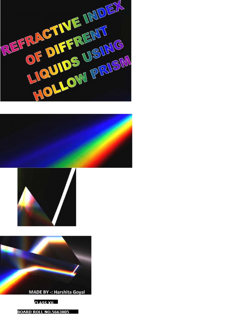 Hollow Prism XII Physics Investigatory Project PDF Refraction