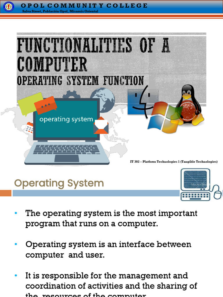 Key Functions of Operating Systems | PDF | Operating System | Computer ...