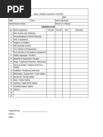 Machinery and Equipment Inspection List