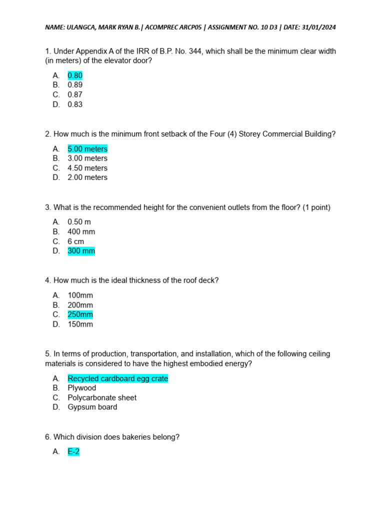 Building Design Assignment Questions | PDF | Building Engineering ...