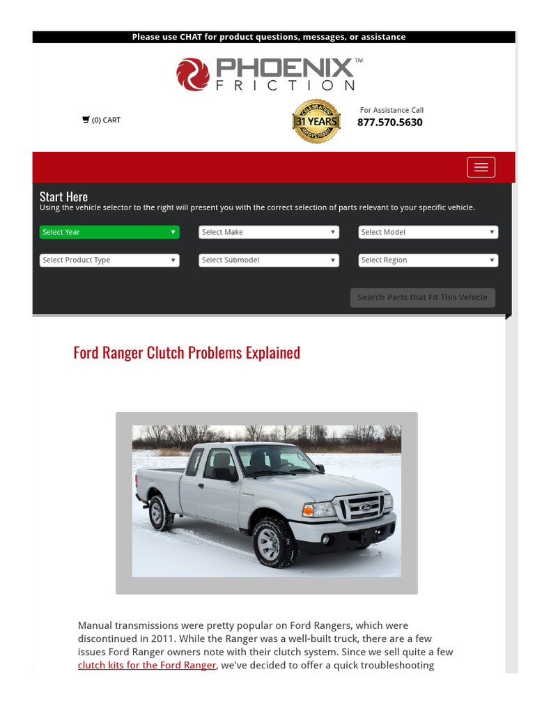WWW Phoenixfriction Com T Ford Ranger Clutch Problems Aspx | PDF ...