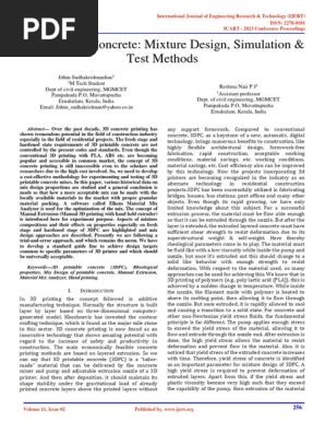 3d Printable Concrete Mixture Design Simulation Test Methods IJERTCONV11IS02048