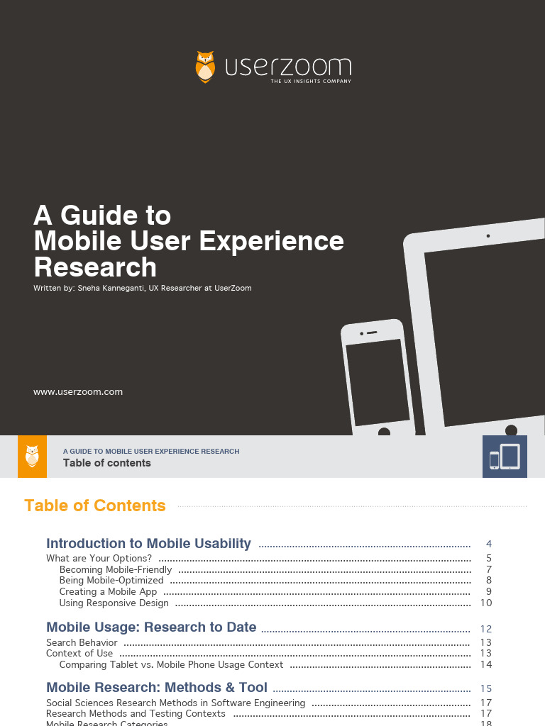 Guide To Mobile UX Research | PDF | Usability | Mobile App