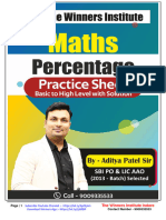 Percentage - Practice Sheet: The Winners Institute Indore