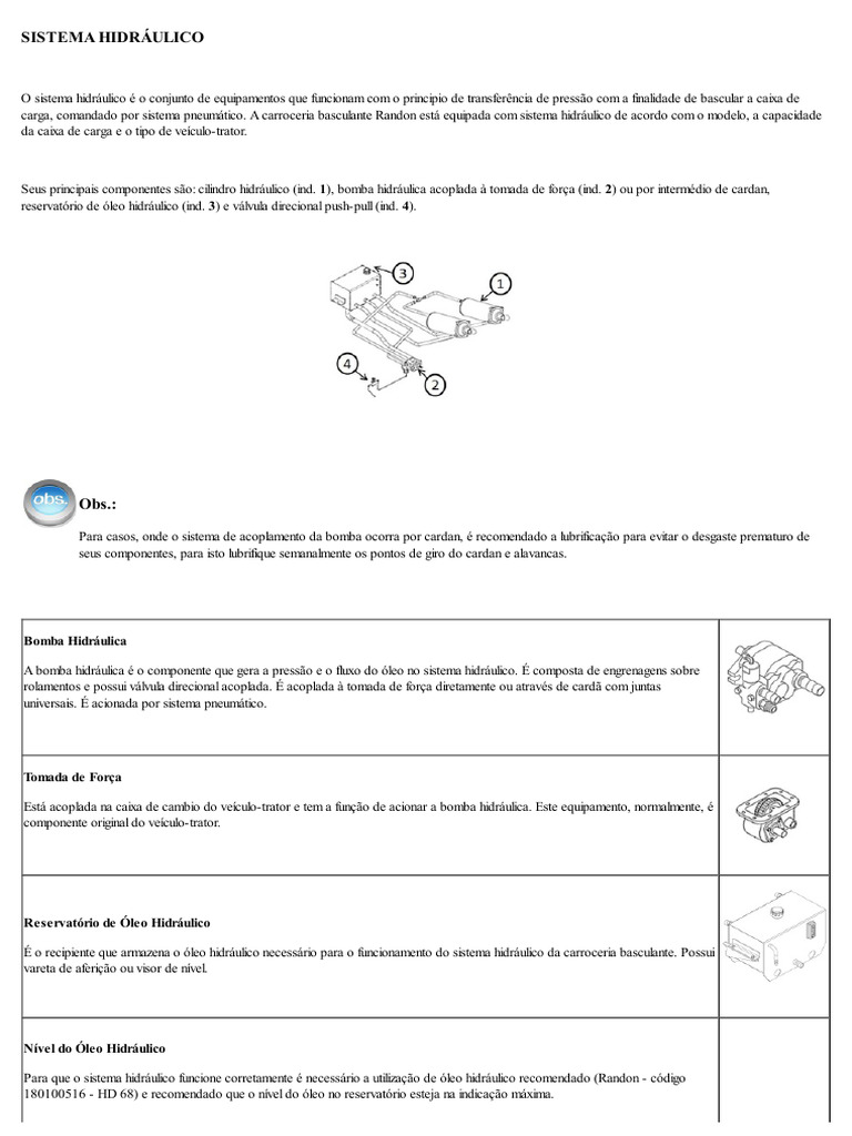 Sistema Hidráulico de Carroceria Basculante | PDF