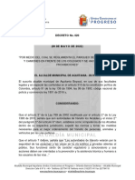 Decreto N 020 SE REGLAMENTA EL PARQUEO DE LOS VEHICULOS Y CAMIONES EN FRENTE DE LOS COLEGIOS