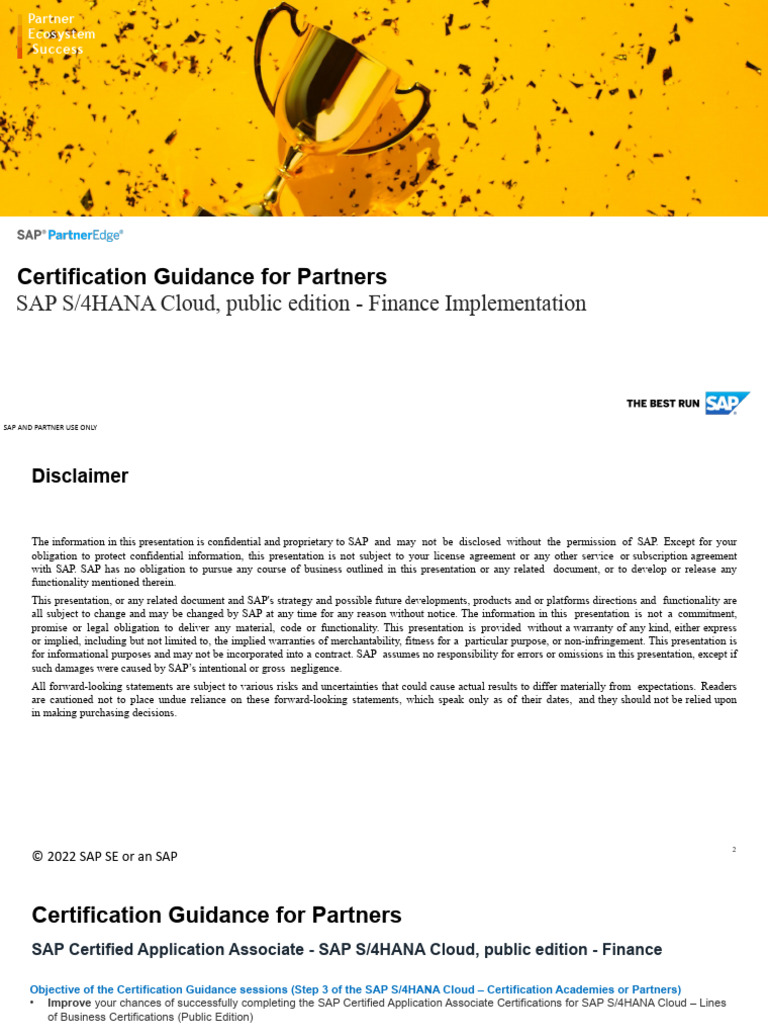 Certification Guidance for SAP S/4HANA Cloud | PDF | Application ...