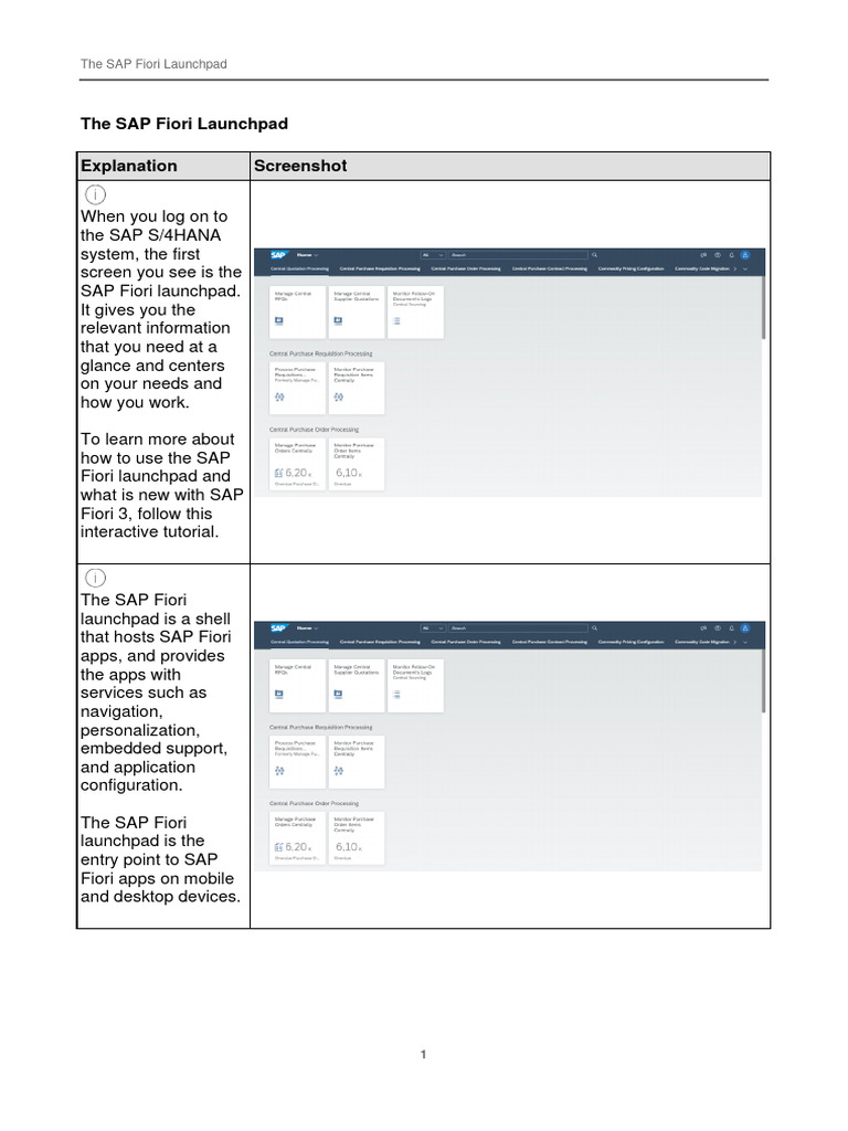 SAP Fiori Launchpad Overview and Guide | PDF | Icon (Computing ...