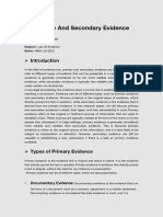 Primary and Secondary Evidence Assignment
