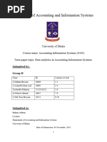 Data Analytics in Accounting Informtion Systems