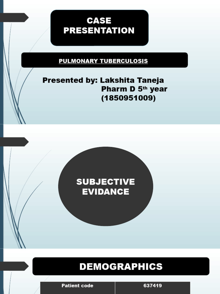 Case Presentation On Pulmonary Tb Pdf Alanine Transaminase