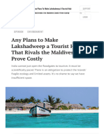 Any Plans to Make Lakshadweep a Tourist Hub That Rivals the Maldives Could Prove Costly