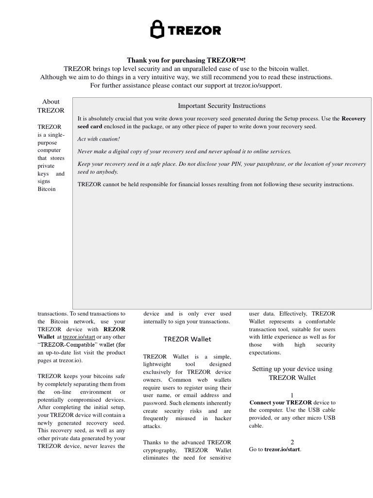 TREZOR Standard en | PDF