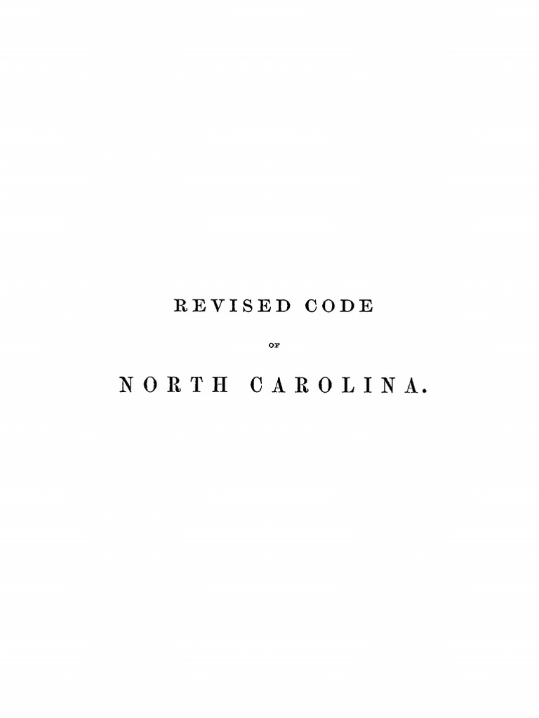 Revised North Carolina Code 1855 | PDF | Government
