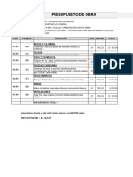 Presupuesto de Valores Unitarios - Multifamiliar Cercado Ana