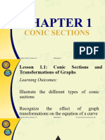 Lesson 1.1 Conic Sections and Transformations of Graphs