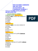 Solucionario Examen Admision Cantuta Une 2023 2024 Universidad Nacional de Educacion Enrique Guzman y Valle Prueba Evaluacion Seleccion PDF