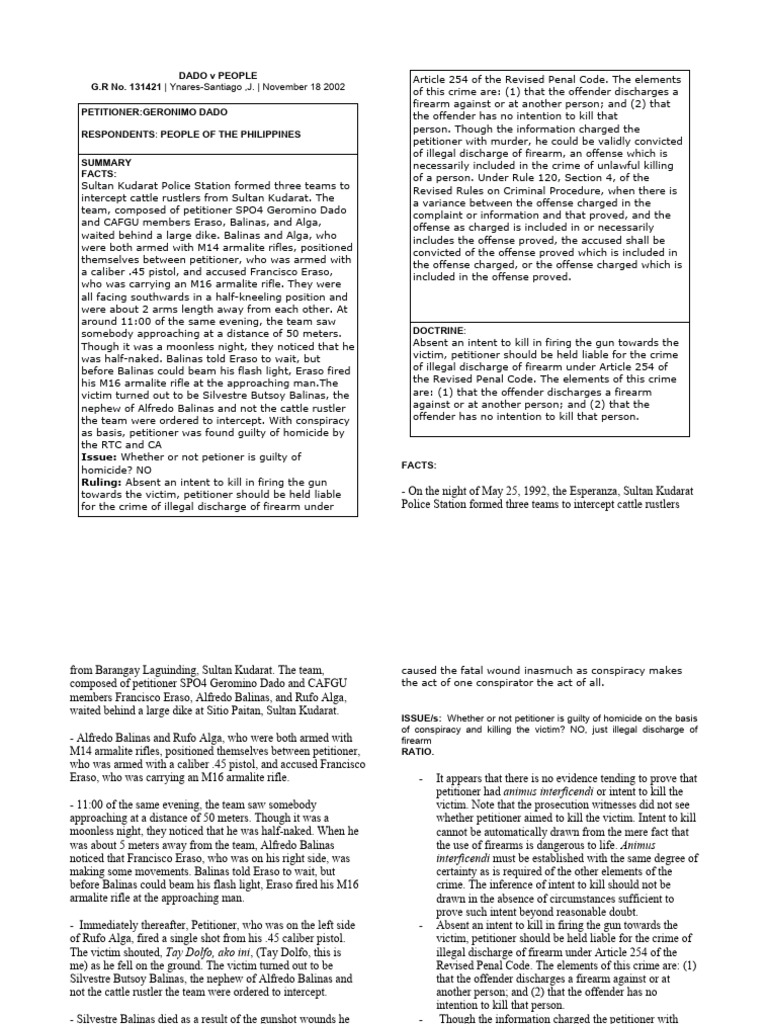 DADO V PEOPLE | PDF | Crimes | Crime & Violence