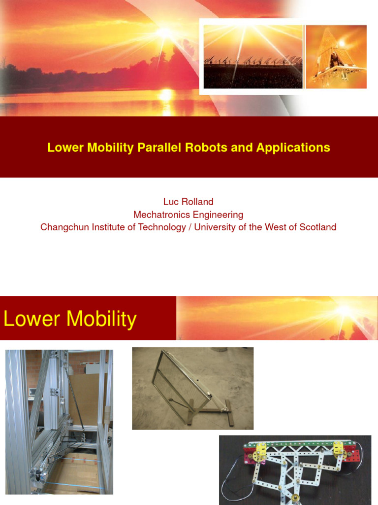 Pres CIT-UWS Lower Mobility Parallel Robots and Applications | PDF ...