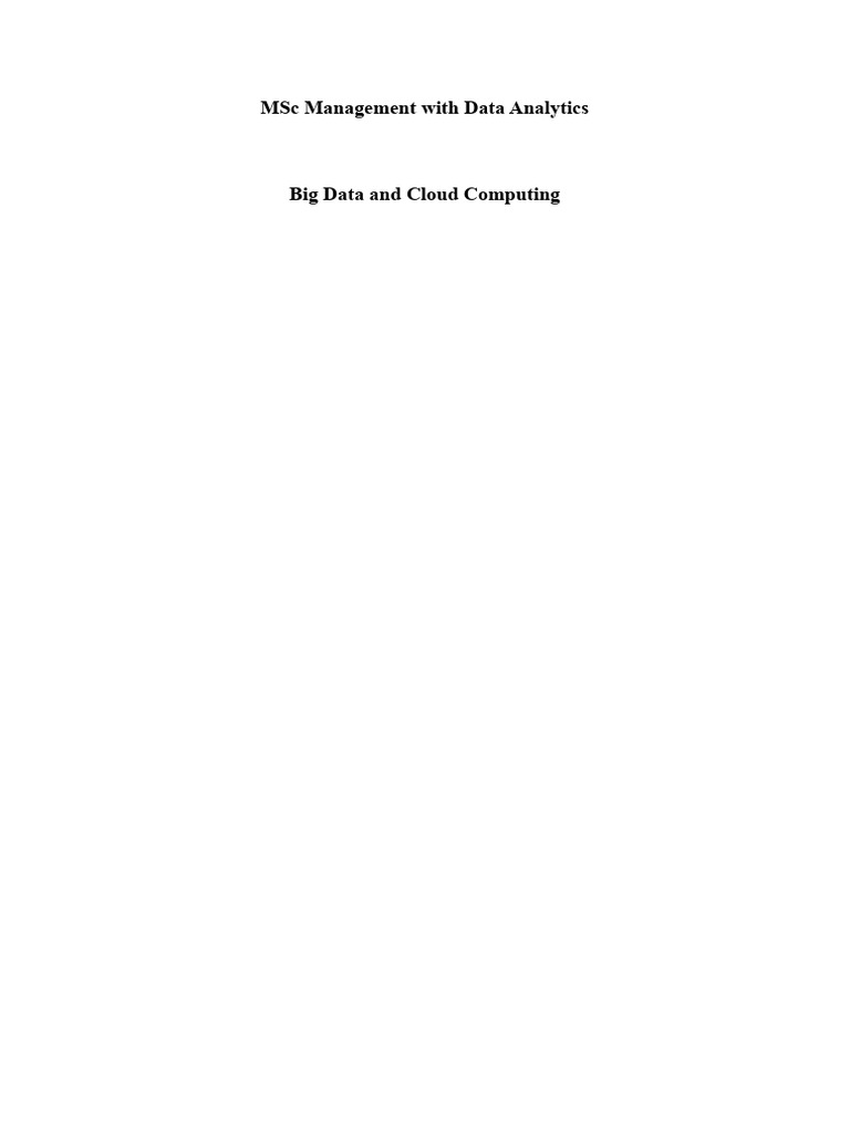 MSc Management: Big Data in Insurance | PDF | Cloud Computing | Big Data