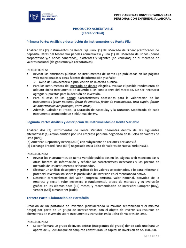 Análisis de Renta Fija y Variable en Perú | PDF | Fondo de inversion ...