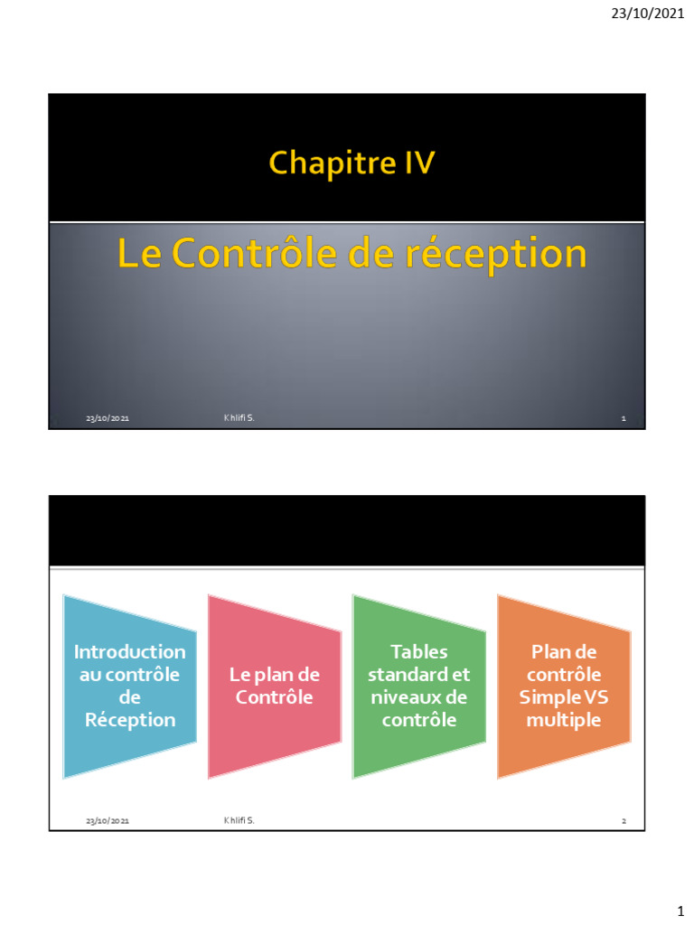 Contrôle de Réception et Échantillonnage | PDF | Échantillonnage ...