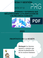 SESIÓN #12 Factores Internos y Externos Que Influyen Sobre La Planificación de Recursos Humanos