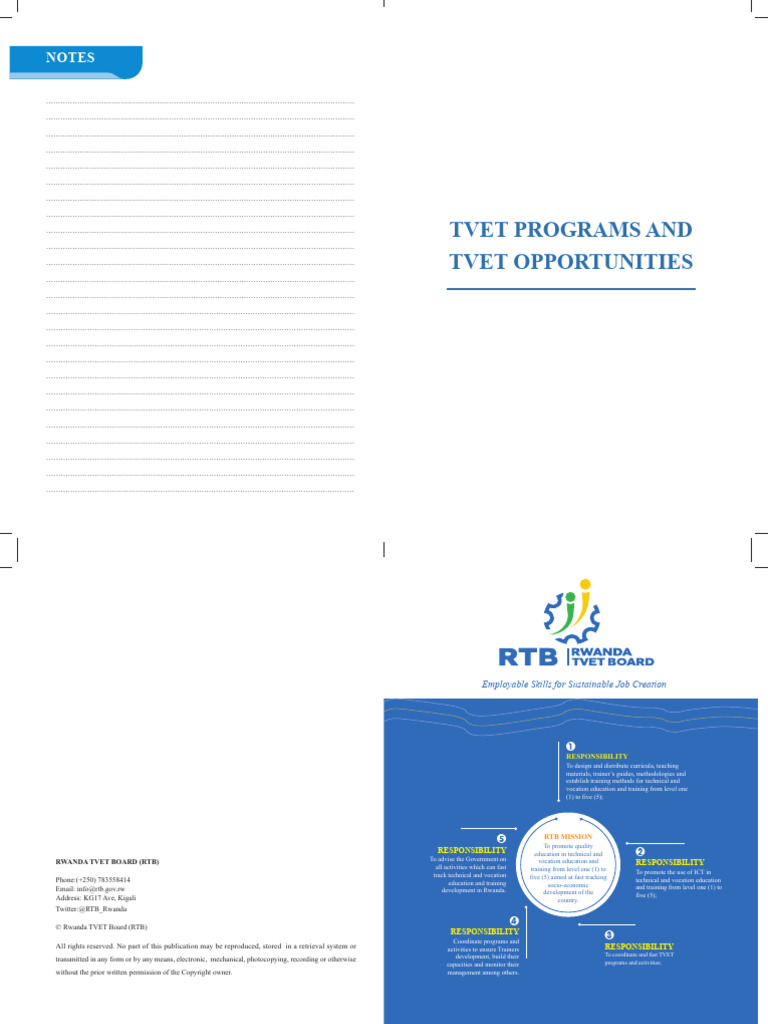 RTB_Booklet_Print | PDF | Vocational Education | Agriculture
