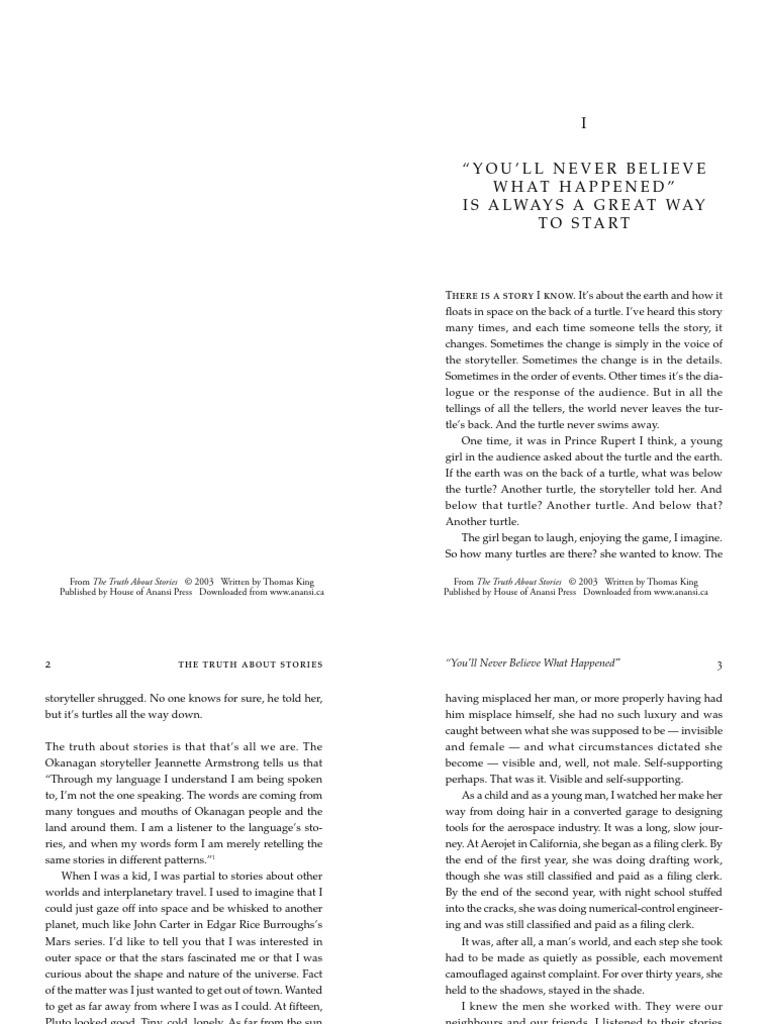 Thomas King You'll Never Believe What Happened PDF God Storytelling