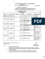 Revision 2021: Office of The Controller of Technical Examinations Time Table