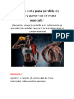 Plan de Dieta para Pérdida de Grasa y Aumento de Masa Muscular