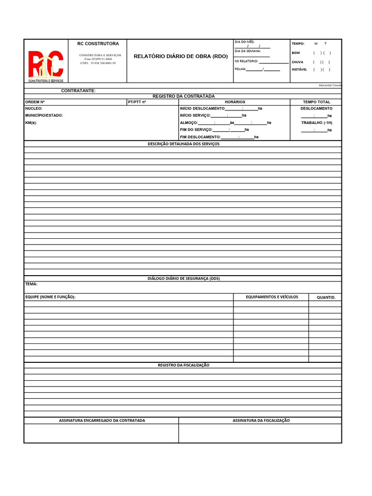 RDO Editável RC | PDF