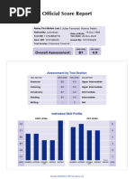 Official Score Report: Overall Assessment: B1 4.9