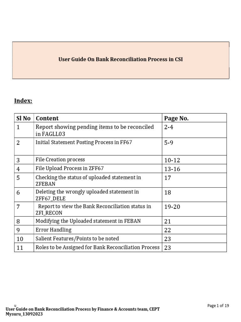 User Guide On Bank Reconciliation Process in CSI 13092023 | PDF | Banks ...