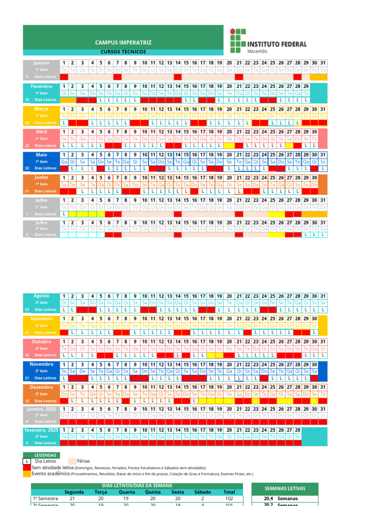 Calendario TECNICO 2024 Versao 2.0 Xls FINAL para Publicacao | PDF