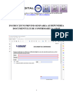 Instructiuni Privind Semnarea Si Depunerea Documentului de Confirmare La Anaf