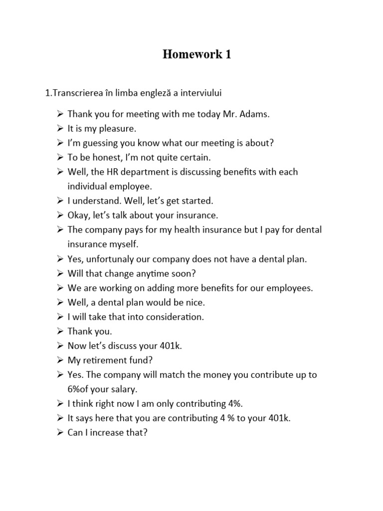 Hr Benefits Discussion Transcript Pdf