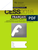 Evaluation Certificative - CESS 2018 - Francais Transition - Questionnaires Et Portefeuille de Docu (Ressource 14610)