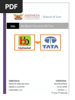 Tata Acquires Big Basket Merger and Acquisition 1st Assingment