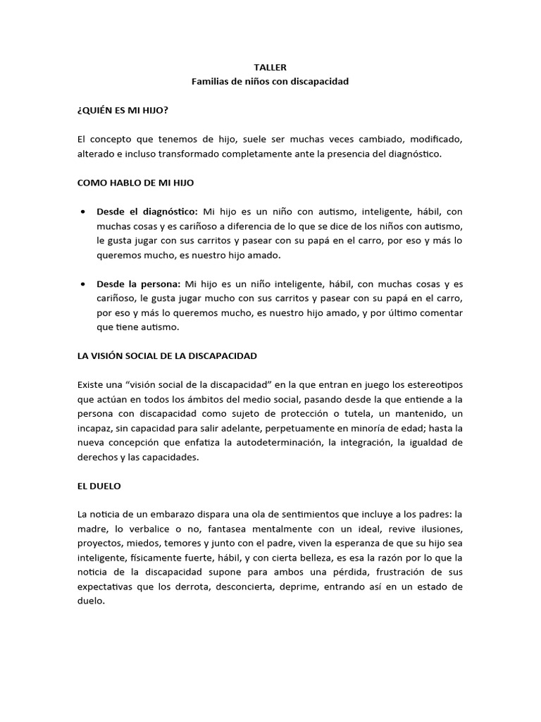 Familias de Niños Con Discapacidad | PDF | Dolor | Invalidez