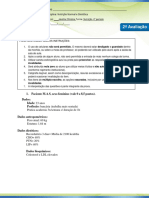 2° Exercício - Nutrição Normal e Dietética - 4 Período