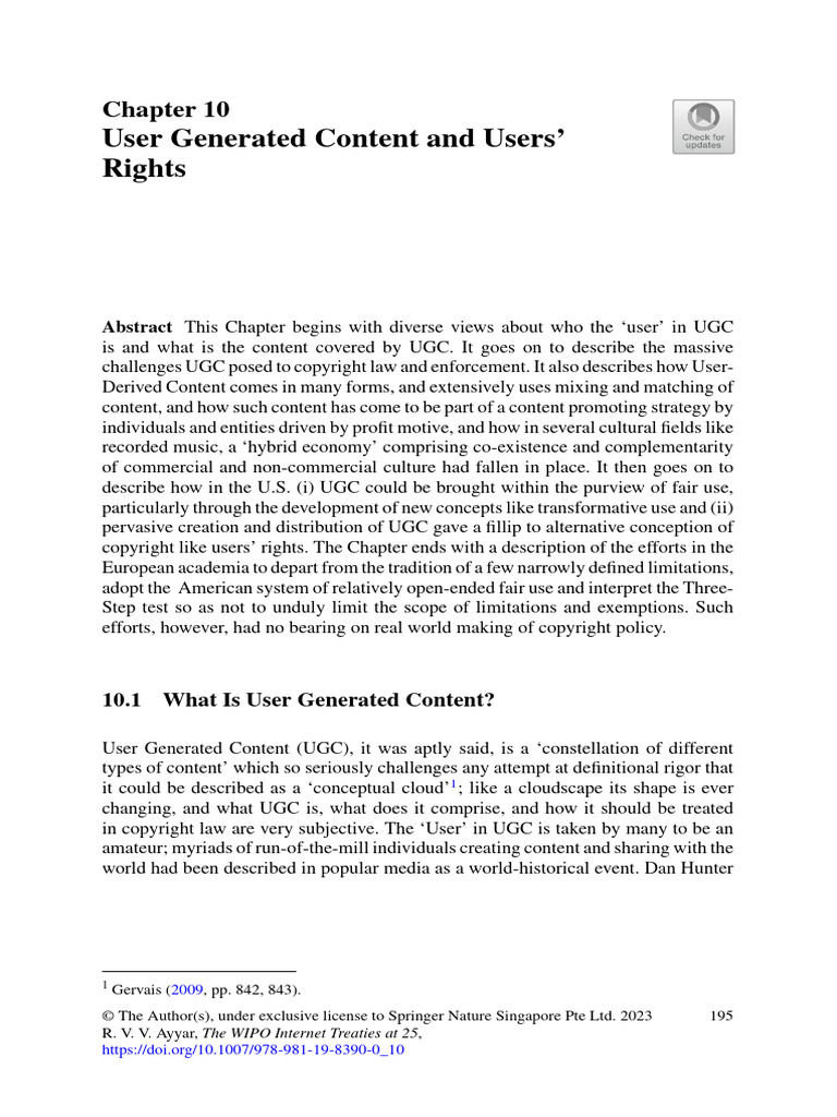 User Generated Content and Users' Rights | PDF | Fair Use | Copyright