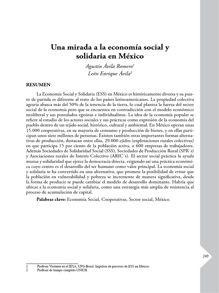 Una Mirada A La Economía Social y Solidaria en México | PDF ...