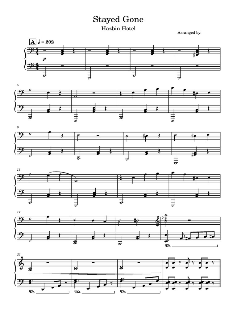 Stayed Gone Hazbin Hotel Vox And Alastor Duet Pdf