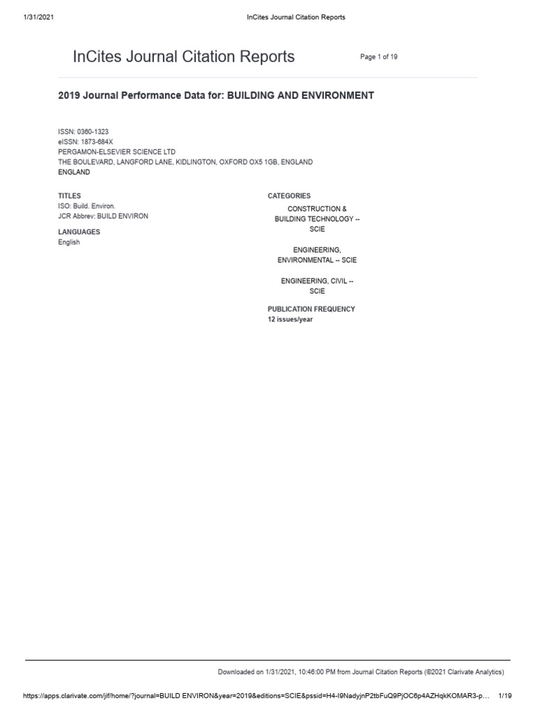 Building and environment pdf international standard serial number